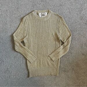 70s gold vintage metallic knit long sleeve top